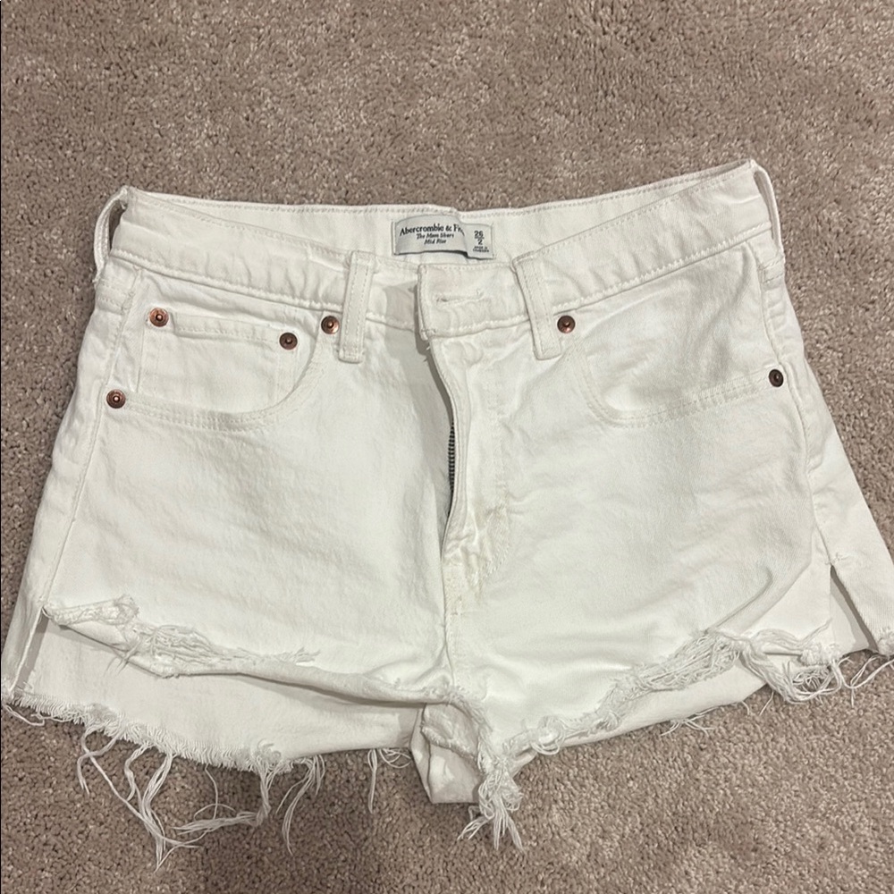 Abercrombie & Fitch White Jean Shorts